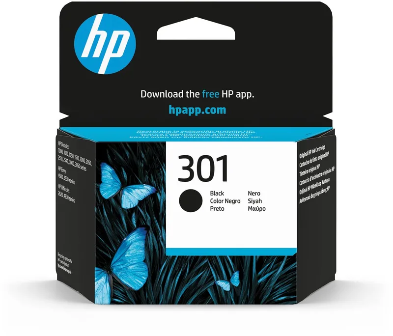 HP 301 - Inktcartridge - Origineel - Standaard capaciteit van HP in Zwart – productfoto