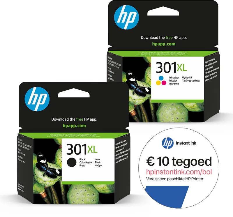 HP 301XL - Inktcartridge - Origineel - Hoge capaciteit - Kleur XL & XL + Instant Ink tegoed de HP en Noir – photo produit