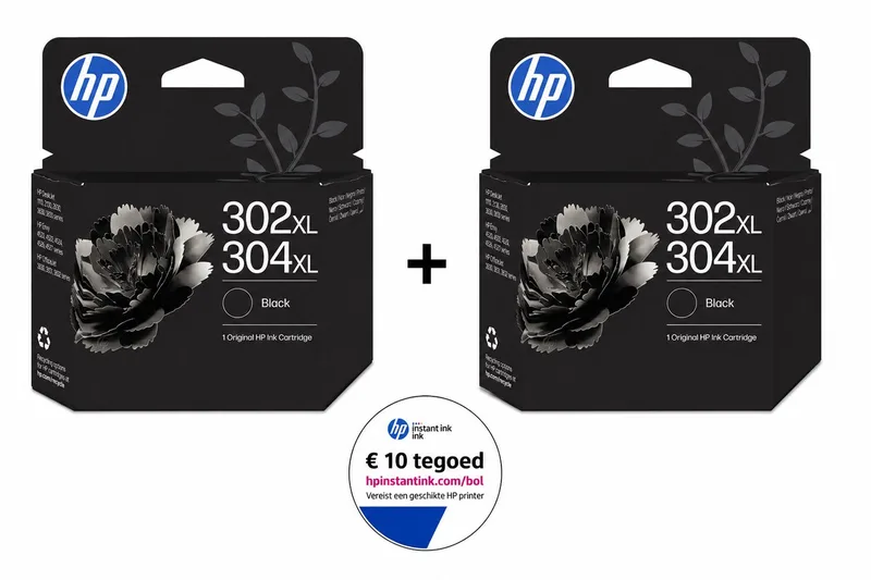 HP 302/304XL - Inktcartridge - Origineel - 2x 302/304XL + Instant Ink tegoed de HP en Noir – photo produit