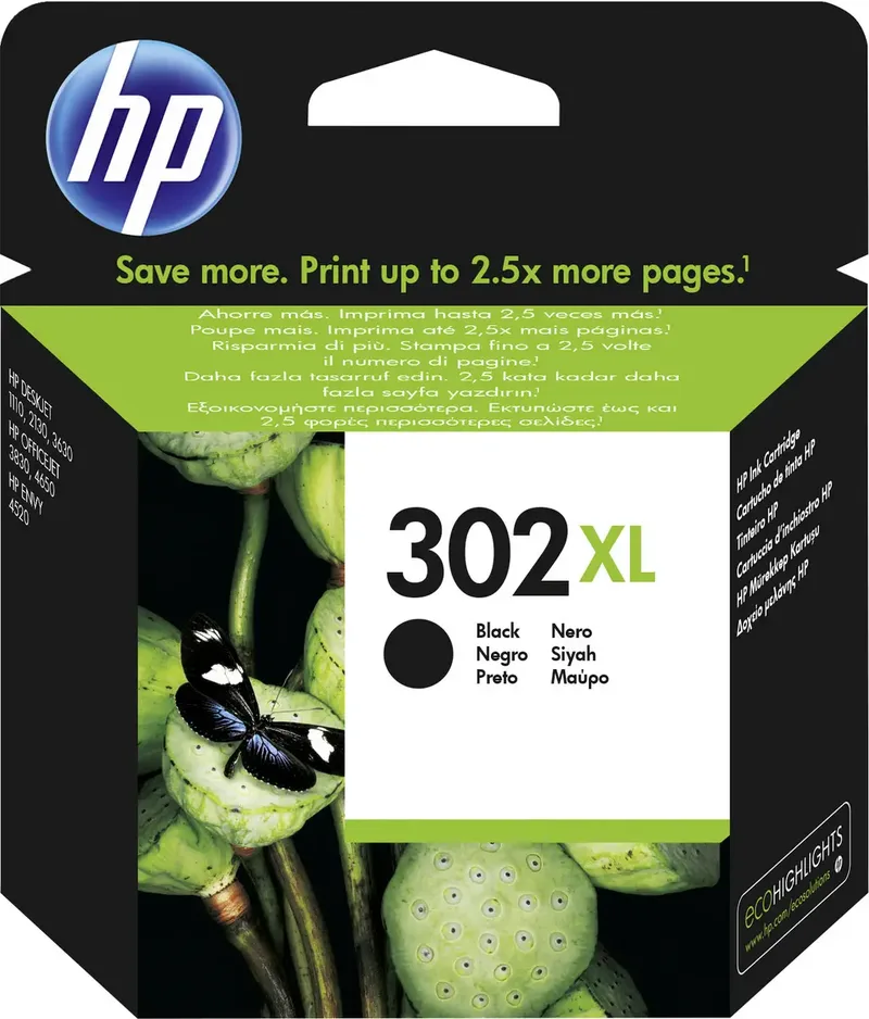 HP 302XL Druckerpatrone Original Schwarz F6U68AE Tinte by HP – product photo