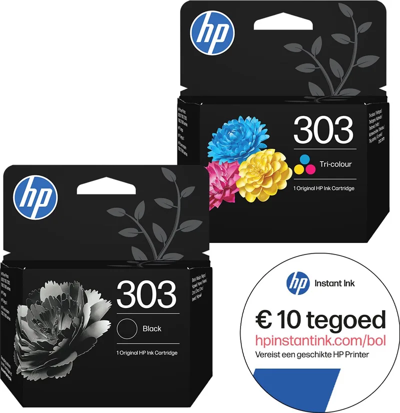 HP 303 - Inktcartridge - Origineel - Standaard capaciteit - Kleur en + Instant Ink tegoed von HP in Schwarz – Produktfoto