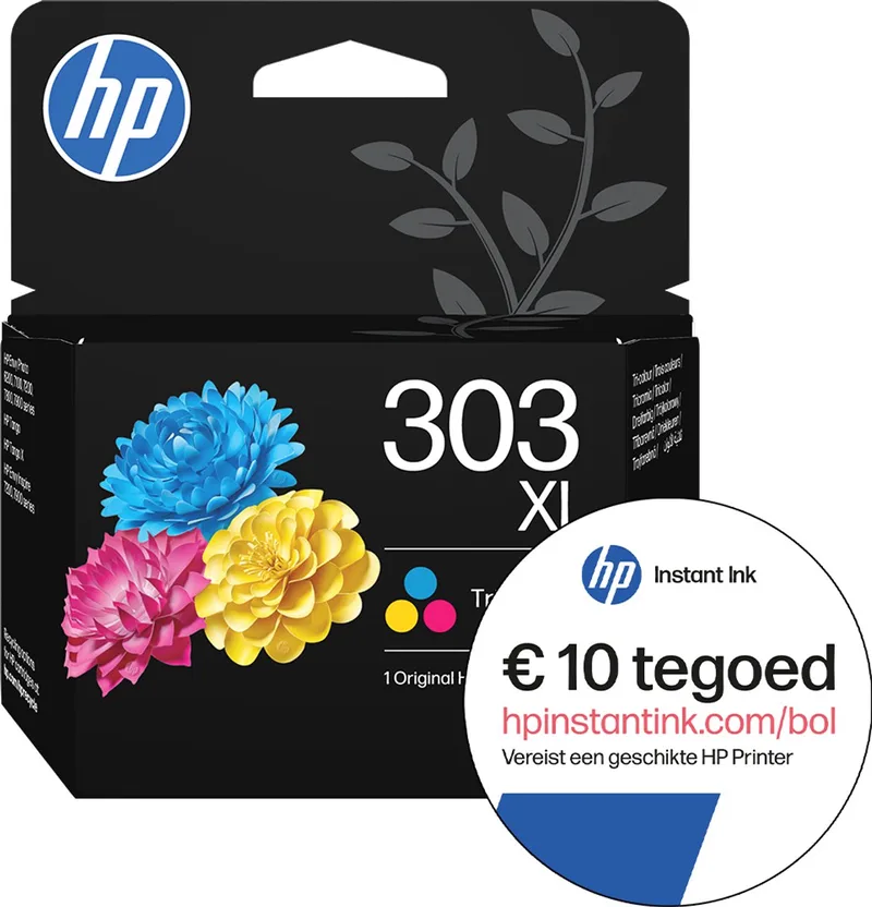 HP 303XL - Inktcartridge - Origineel - Instant Ink tegoed von HP in Kleur – Produktfoto