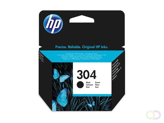 HP 304 originele zwarte inktcartridge (N9K06AE) de HP – photo produit