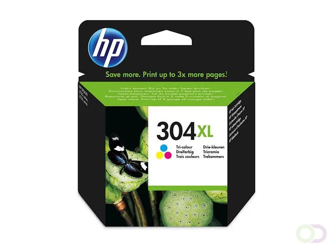 HP 304XL originele drie-kleuren inktcartridge (N9K07AE) by HP – product photo