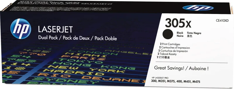 HP 305X - Tonercartridge / 2 Pack från HP i Svart – produktbild