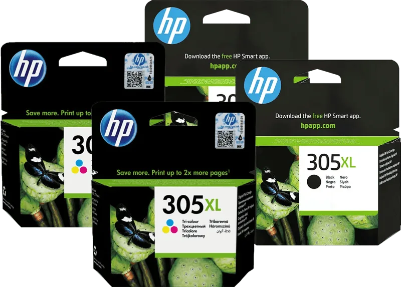 HP 305XL Inkt Cartridge 4-Kleuren Bundel (2 stuks) van HP – productfoto
