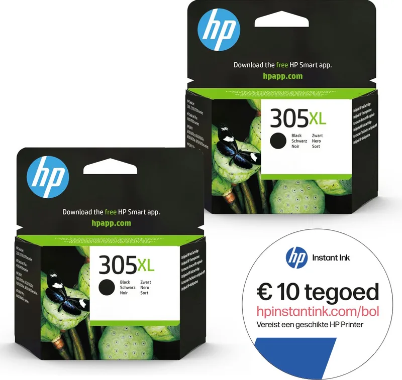 HP 305XL - Inktcartridge - Origineel - 2x 305XL Zwart + Instant Ink tegoed de HP en Noir – photo produit