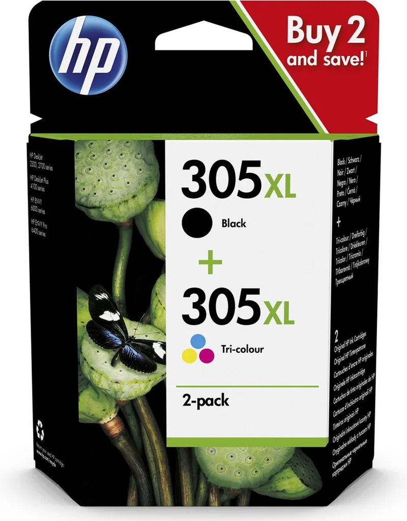 HP 305XL - Inktcartridge - Origineel - Hoge capaciteit - Kleur en Zwart de HP en Zwart & Kleur – photo produit
