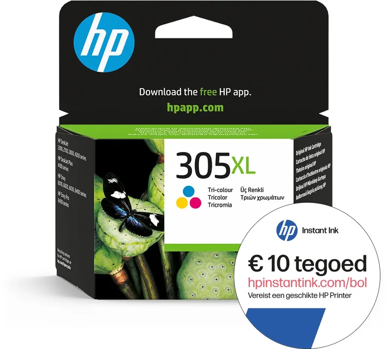HP 305XL - Inktcartridge - Origineel - Kleur + Instant Ink tegoed by HP in 3-kleuren – product photo