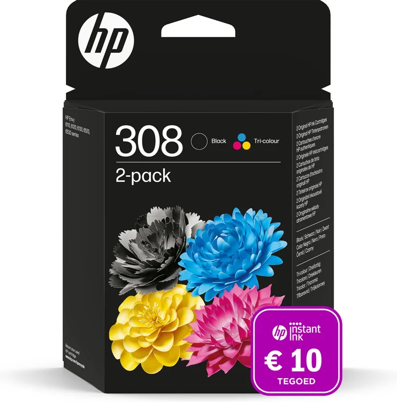 HP 308 originele inktcartridge - Kleur & Instant Ink tegoed by HP in Black – product photo