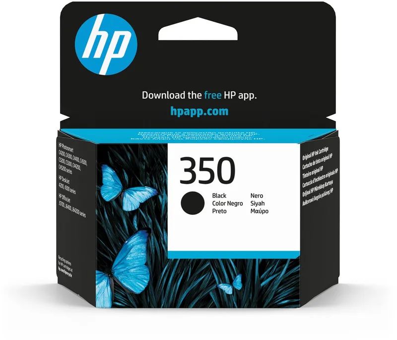 HP 350 Inktcartridge - Black by HP in White – product photo
