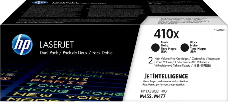 HP 410X originele high-capacity zwarte LaserJet tonercartridges, 2-pack by HP in Black – product photo
