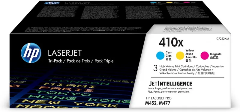 HP 410X - Tonercartridge - Origineel - Hoge Capaciteit - 3 Pack - Geel / Cyaan de HP en Magenta – photo produit