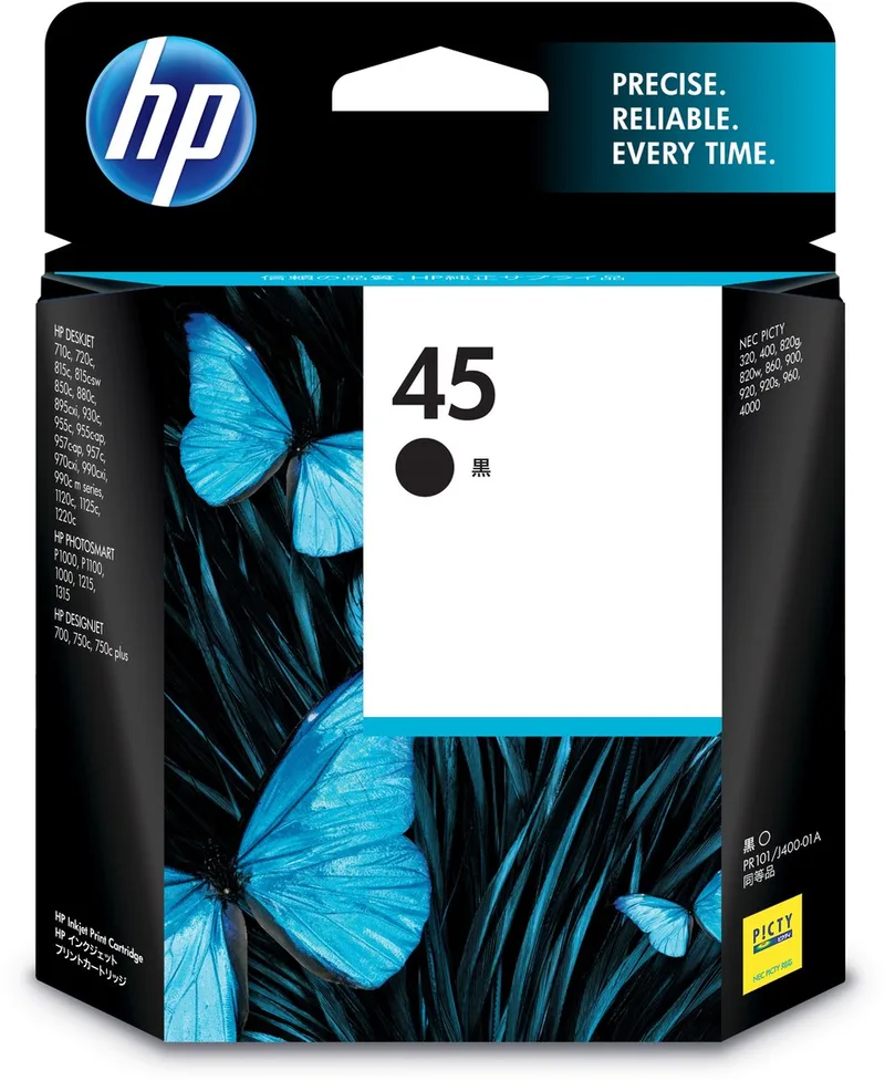 HP 45 Black Inkjet Print Cartridge inktcartridge 1 stuk(s) Normaal rendement de HP en Noir – photo produit