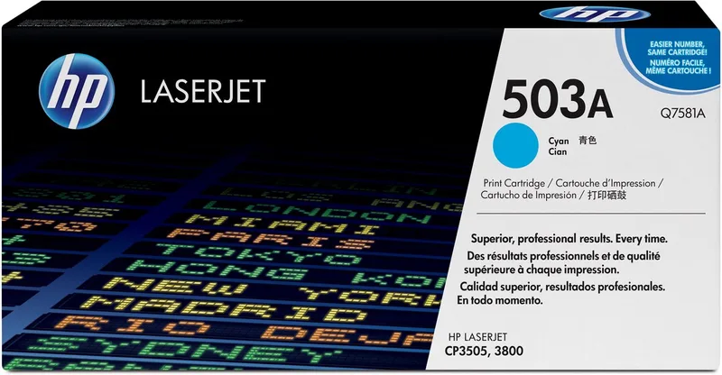 HP 503A - Tonercartridge van HP in Cyaan – productfoto