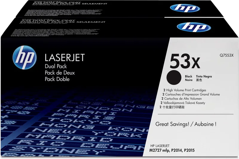 HP 53X - Tonercartridge / (DUO VERPAKKING) von HP in Schwarz – Produktfoto