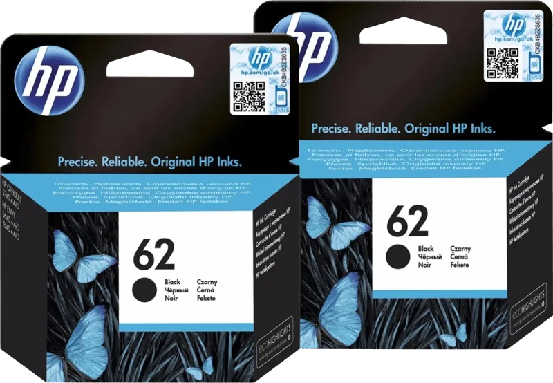 HP 62 Cartridges Zwart Duo Pack fra HP – produktbillede