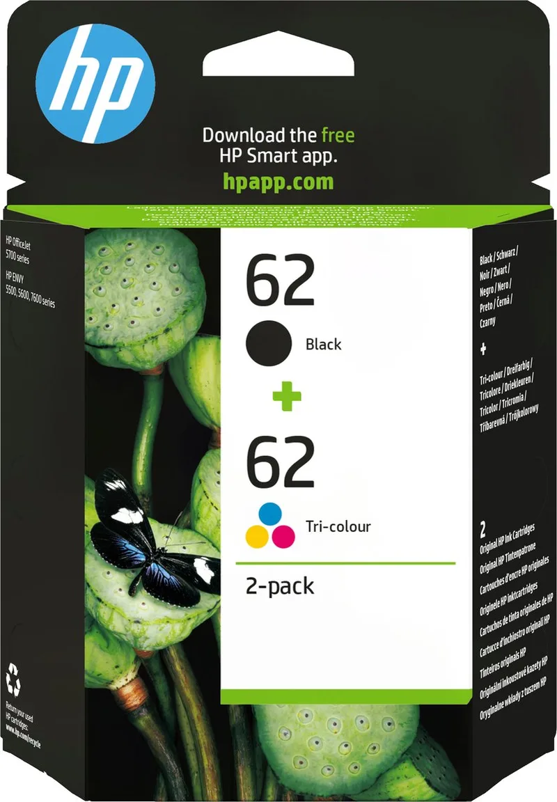 HP 62 - Inktcartridge - Origineel - Standaard capaciteit - Kleur en de HP en Noir – photo produit