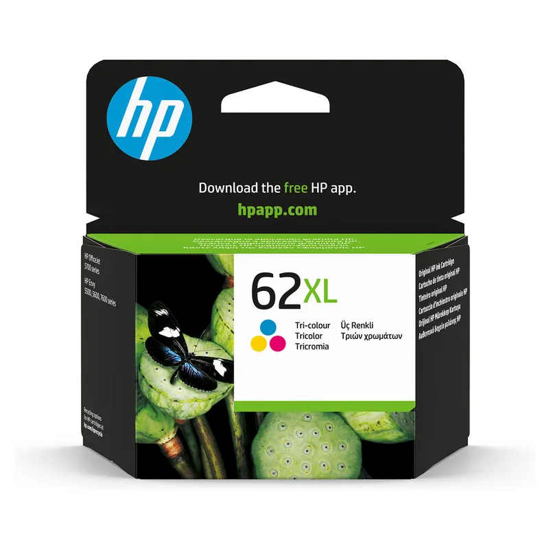 HP 62XL High Yield Tri-color Original Ink Cartridge Cyan, Magenta, Gelb 9,5ml 300Seiten by HP – product photo