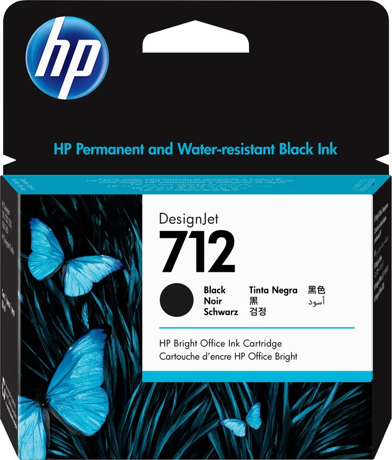 HP 712 80 ml inktcartridge voor DesignJet;zwart de HP en Noir – photo produit