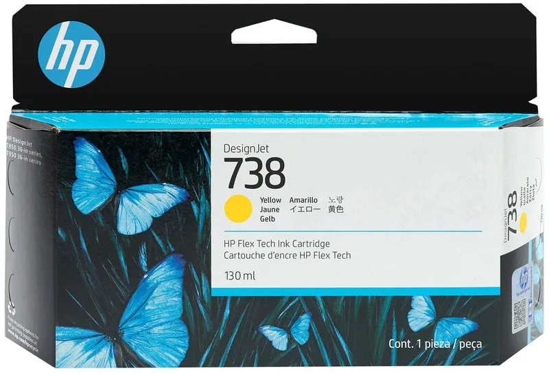 HP 738 130 ml gele inktcartridge voor DesignJet by HP in Yellow – product photo