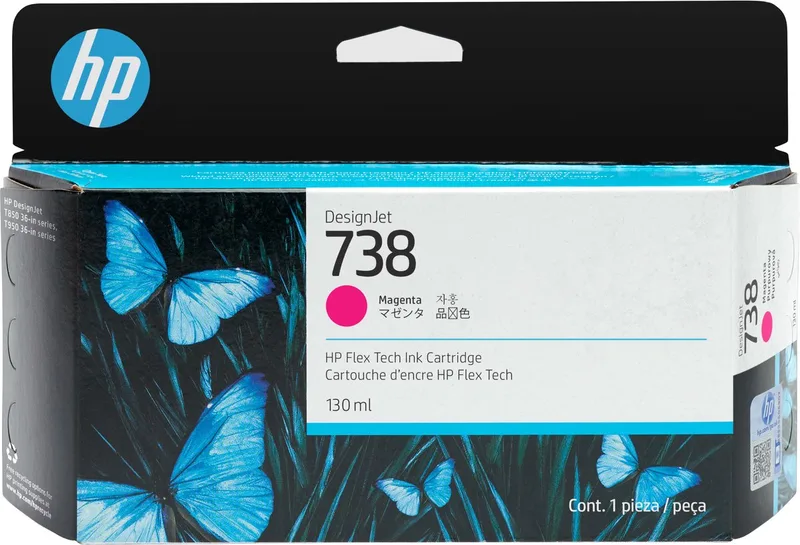 HP 738 130 ml inktcartridge voor DesignJet de HP en Magenta – photo produit