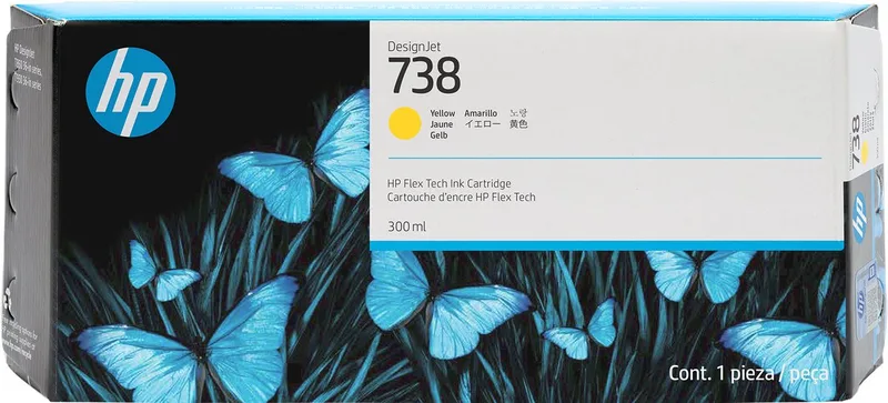 HP 738 300 ml gele inktcartridge voor DesignJet by HP in Yellow – product photo