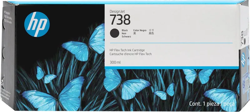 HP 738 300 ml zwarte inktcartridge voor DesignJet by HP in Black – product photo