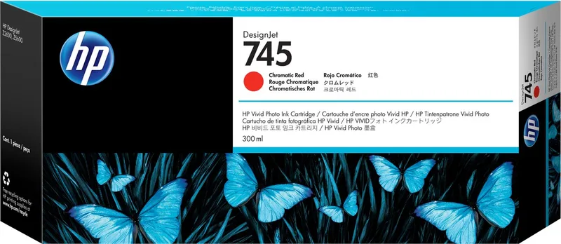 HP 745 300ml cartridge Chromatic (F9K06A) von HP in Rot – Produktfoto