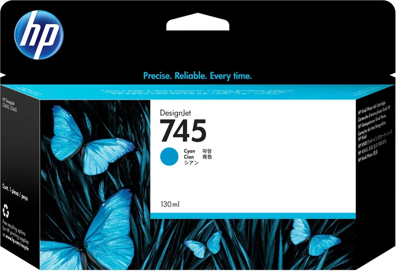 HP 745 - Inktcartridge / (F9J97A) by HP in Cyaan – product photo