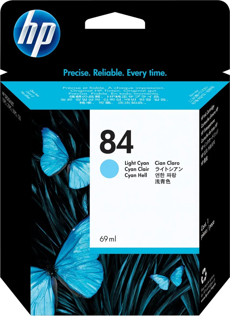 HP 84 - Inktcartridge / Licht de HP en Cyaan – photo produit