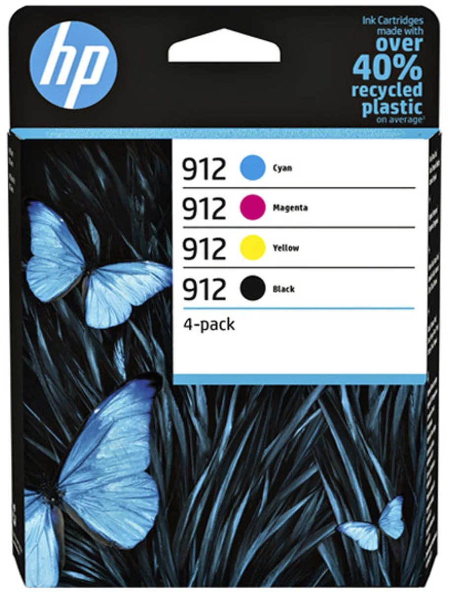 HP 912 - Inktcartridge - Origineel - Standaard capaciteit - Kleur en + Instant Ink tegoed van HP in Zwart – productfoto