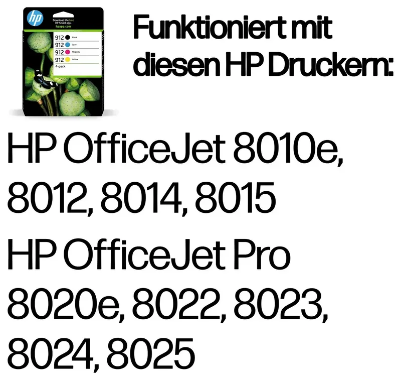 HP 912 - Inktcartridge - Origineel - Standaard capaciteit - Kleur en van HP in Zwart – productfoto 2 van 2
