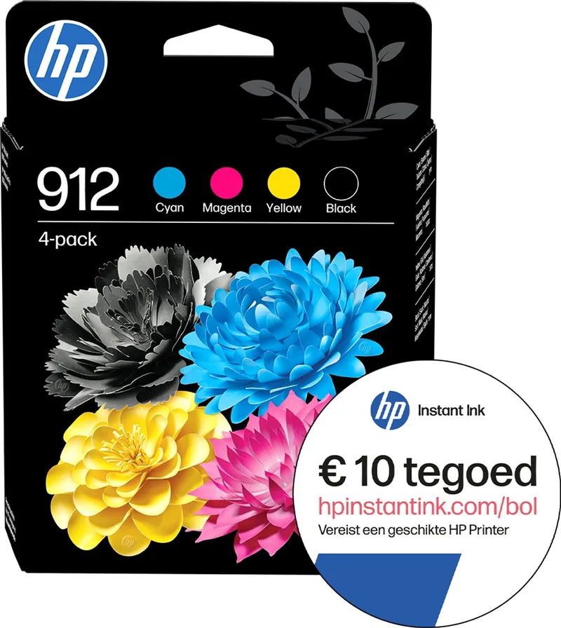 HP 912 - Inktcartridge - Origineel -Standaard capaciteit - Kleur + Instant Ink tegoed de HP en Zwart + Kleur – photo produit