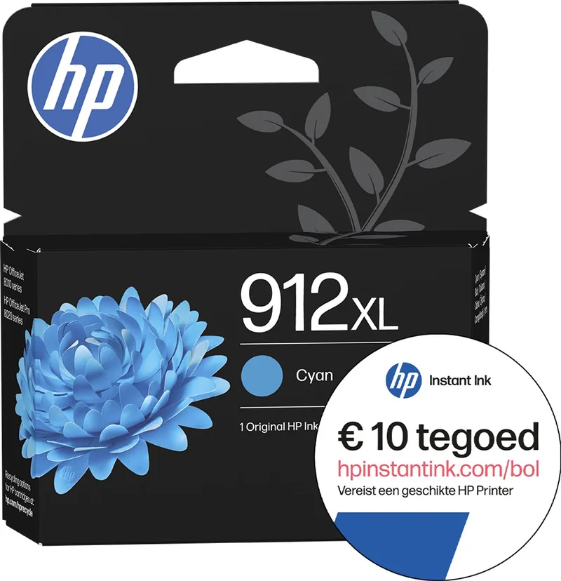 HP 912XL - Inktcartridge - Origineel - Hoge capaciteit - Instant Ink tegoed by HP in Cyaan – product photo