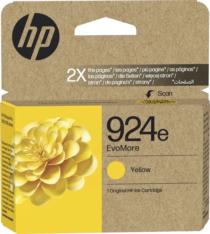 HP 924e EvoMore originele gele inktcartridge by HP in Yellow – product photo