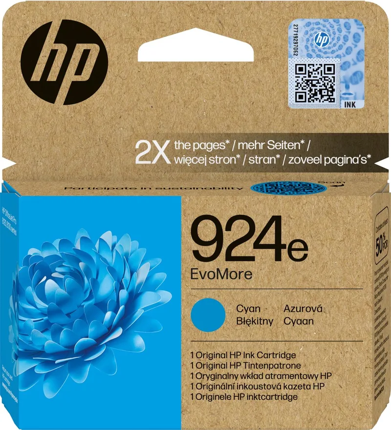 HP 924e EvoMore originele inktcartridge by HP in Cyaan – product photo