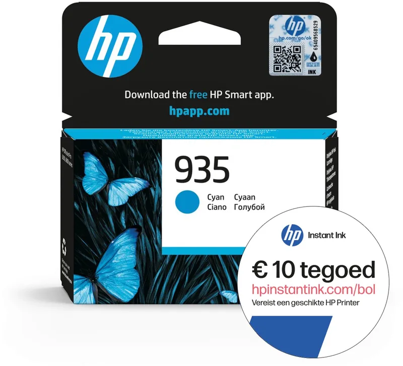 HP 935 - Inktcartridge - Origineel - Standaard capaciteit - Instant Ink tegoed von HP in Cyaan – Produktfoto