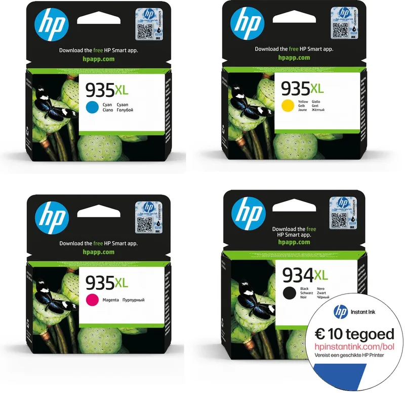 HP 935XL & HP 934XL - Inktcartridge - Origineel - Hoge capaciteit - Kleur en + Instant Ink tegoed de HP en Noir – photo produit