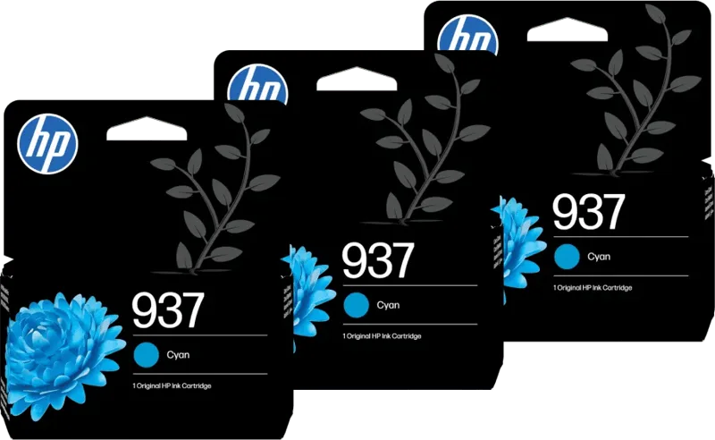 HP 937 Cartridge Cyaan (3 stuks) von HP – Produktfoto