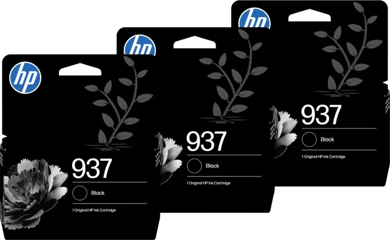 HP 937 Cartridge Zwart Triple Pack fra HP – produktbillede