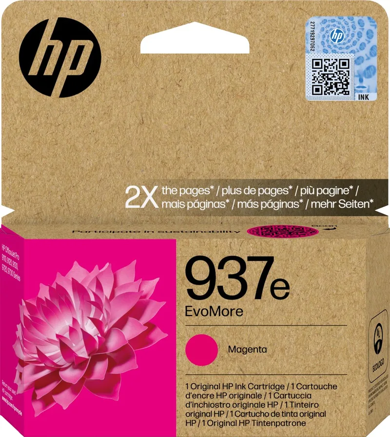 HP 937e EvoMore originele inktcartridge de HP en Magenta – photo produit