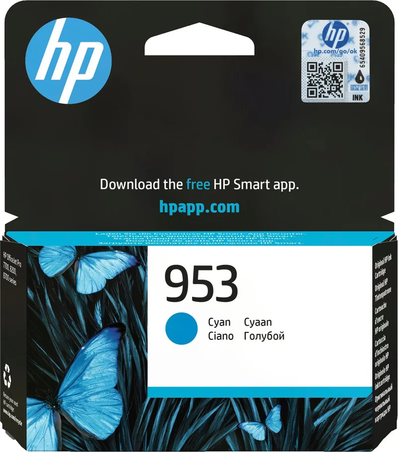 HP 953 - Inktcartridge - Origineel - Standaard capaciteit by HP in Cyaan – product photo