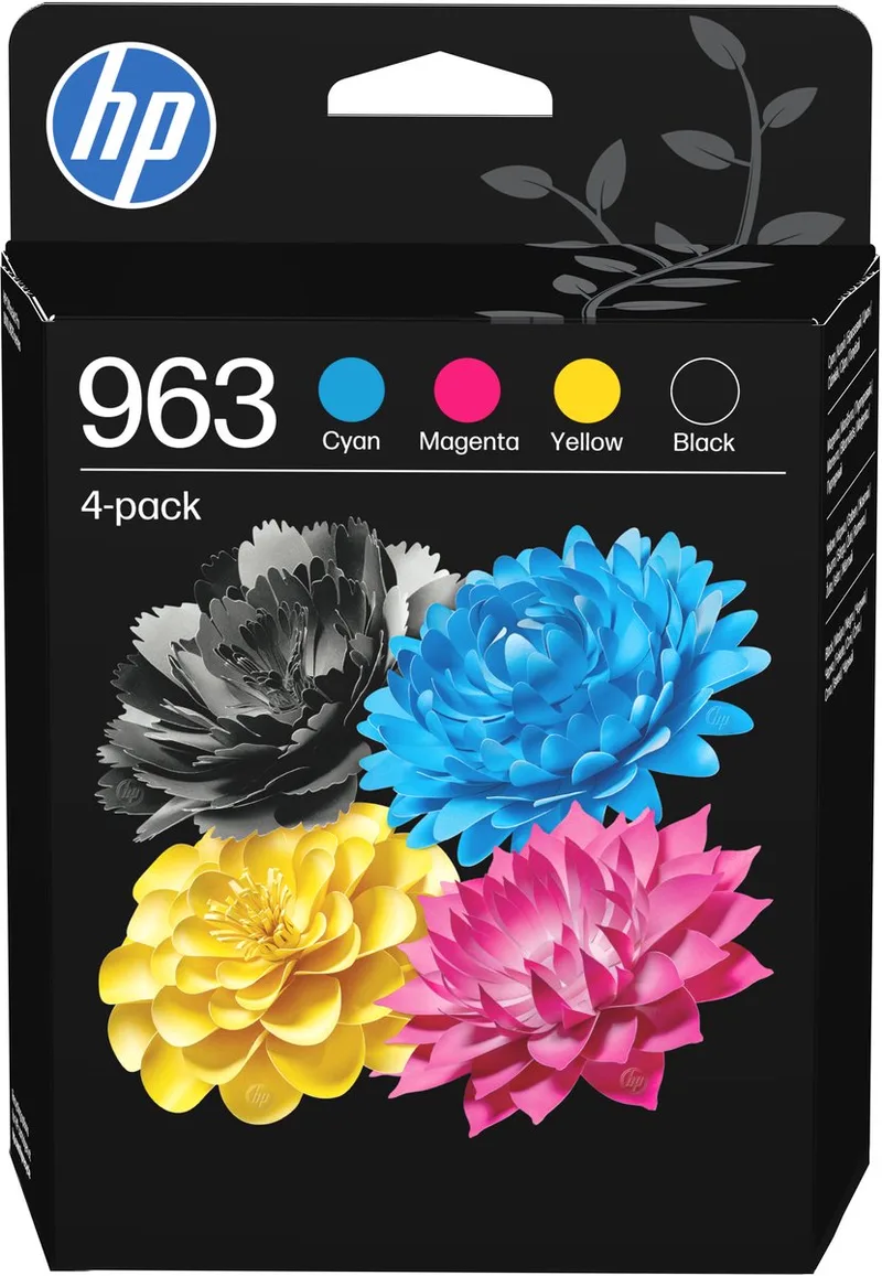 HP 963 - Inktcartridge kleur en zwart + Instant Ink tegoed by HP in Black, Yellow, Magenta, Cyaan – product photo
