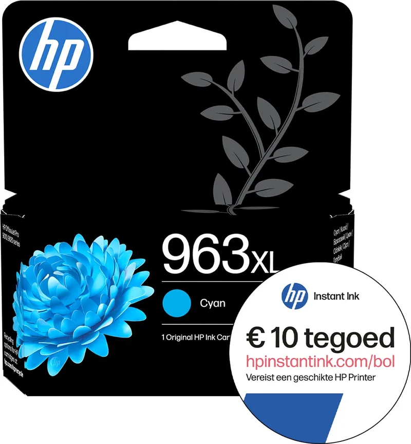 HP 963XL - Inktcartridge + Instant Ink tegoed de HP en Cyaan – photo produit