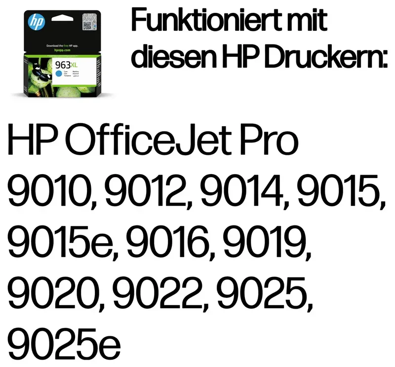 HP 963XL - Inktcartridge - Origineel - Hoge capaciteit de HP en Cyaan – photo produit 2 sur 2