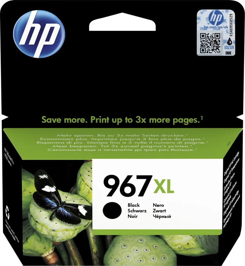 HP - 967XL - Origineel - Inktcartridge - BK van HP in Zwart – productfoto