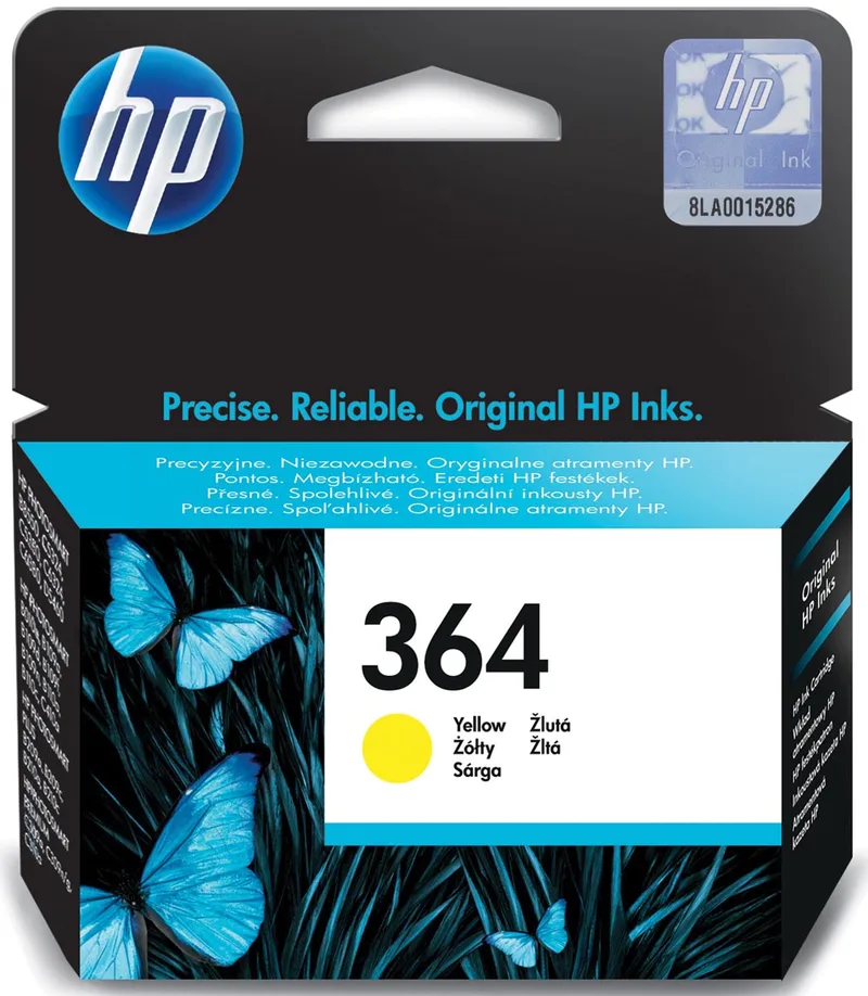 inktcartridge 364, 300 pagina's, OEM CB320EE, geel by HP – product photo