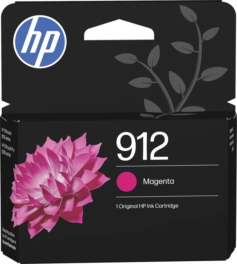 inktcartridge 912, 315 pagina's, OEM 3YL78AE, magenta by HP – product photo