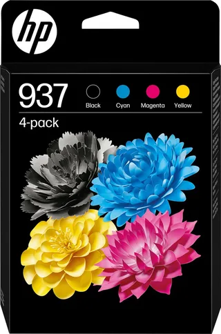 Inktcartridge 937 Origineel 4-pack Zwart, Cyaan, Magenta, Geel 6C400NE de HP en Kleurloos – photo produit 1 sur 2